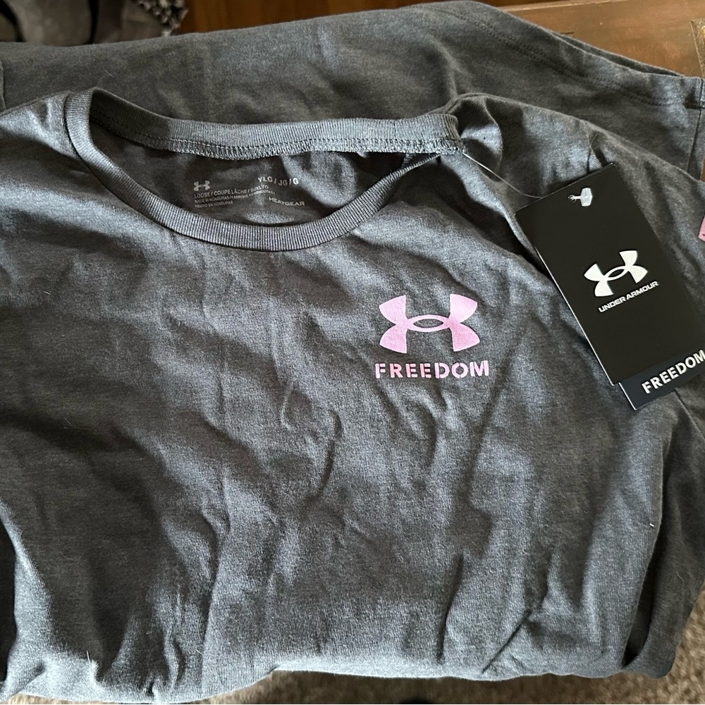 Girls large UA freedom t-shirt. NWT